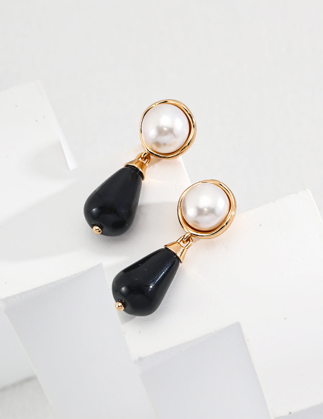 Sterling silver pearl agate earrings