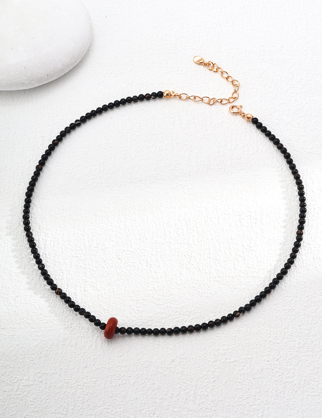 Natural black agate necklace