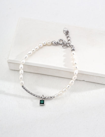 Sterling silver pearl bracelet